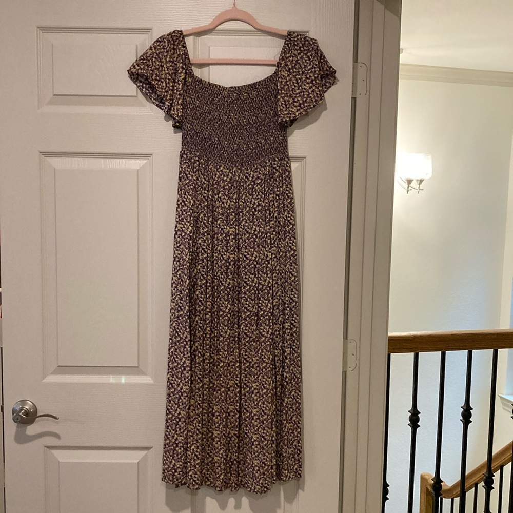 Free People Midi Floral Dress Purple